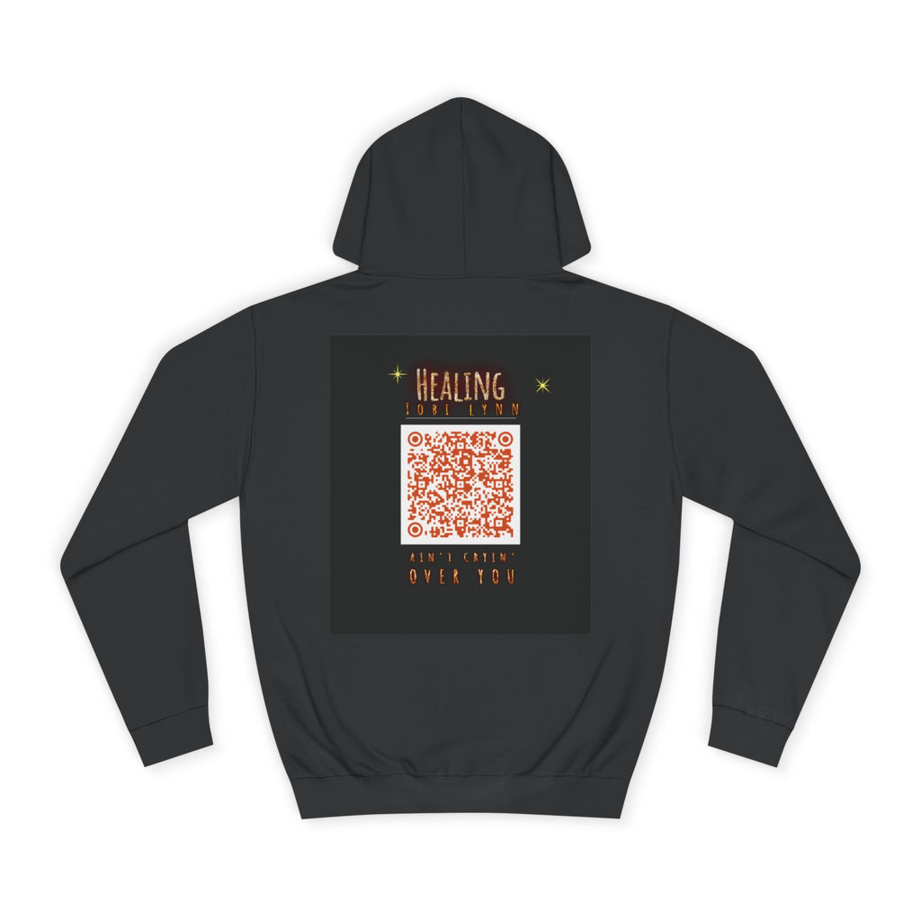 Healing QR Code Hoodie — Spiritual Wellness Graphic Sweatshirt