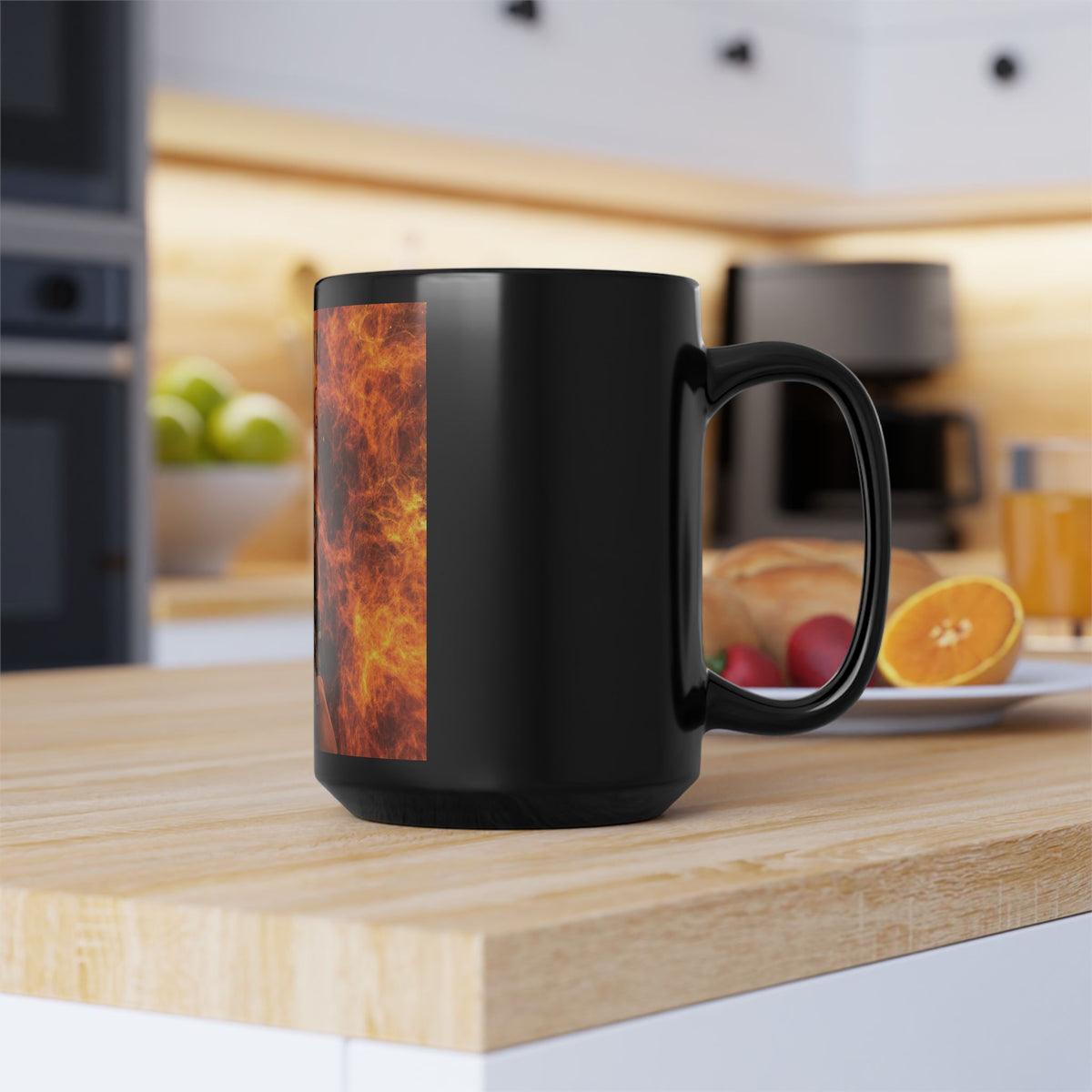 Black Mug — 'Tobi Lynn Healing' Flames Design Coffee Mug