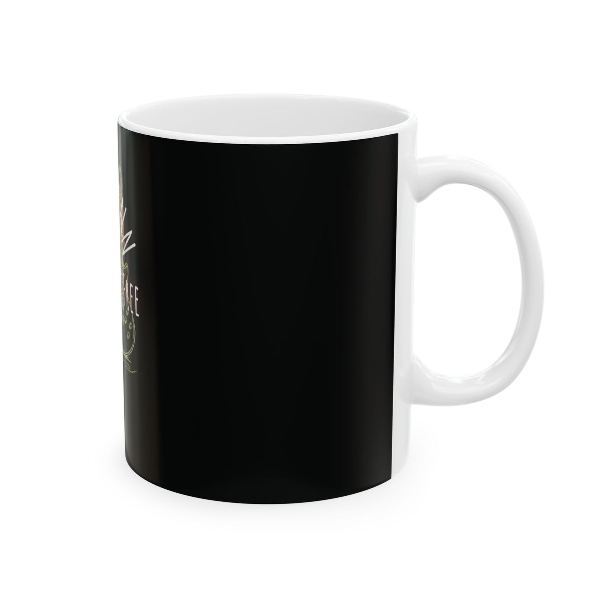 Rock Guitar Coffee Mug – 'Born to Play, Came Out Free' Vintage Amp & Guitar Ceramic Mug (11oz, 15oz)