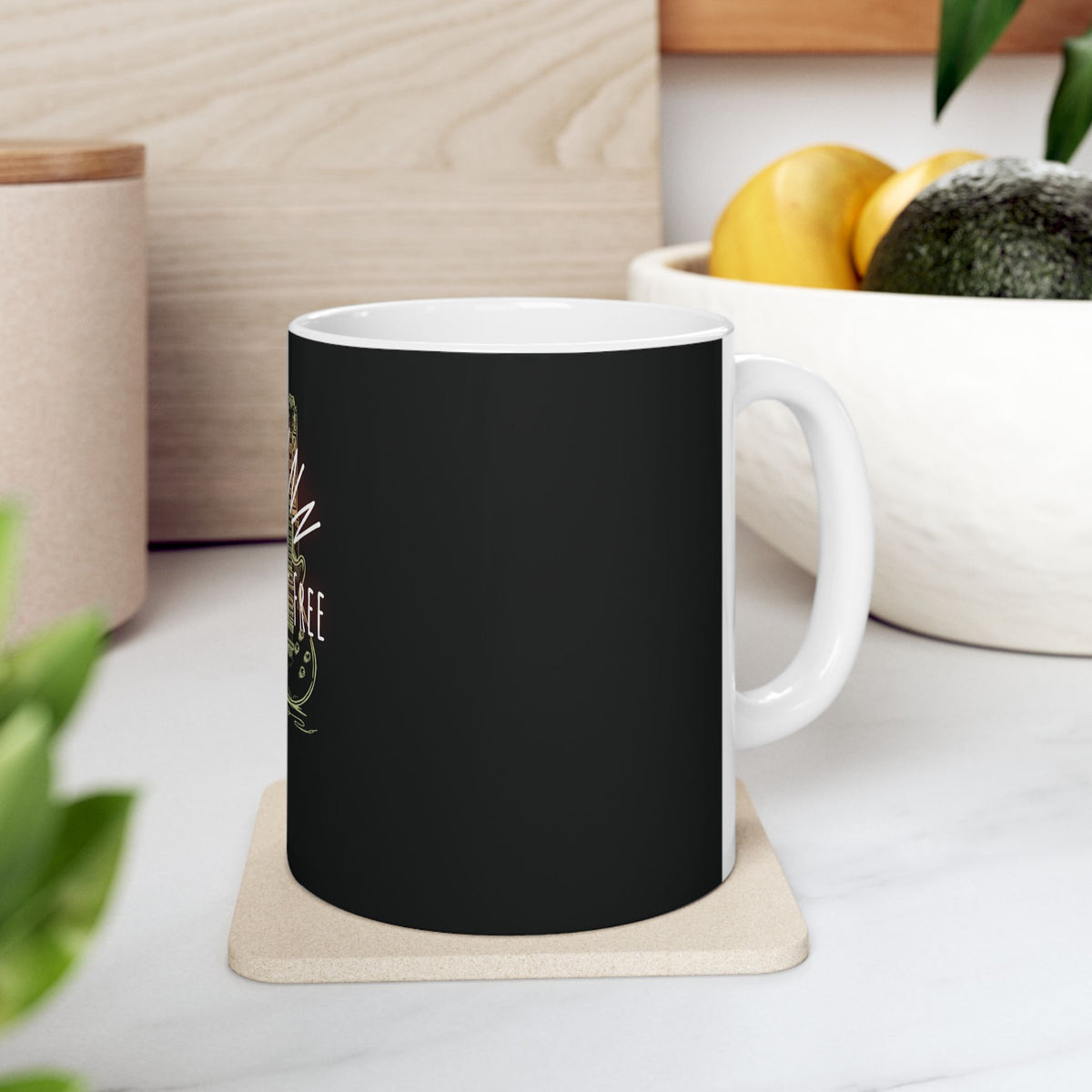Rock Guitar Coffee Mug – 'Born to Play, Came Out Free' Vintage Amp & Guitar Ceramic Mug (11oz, 15oz)