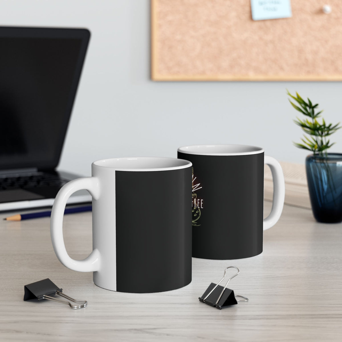Rock Guitar Coffee Mug – 'Born to Play, Came Out Free' Vintage Amp & Guitar Ceramic Mug (11oz, 15oz)